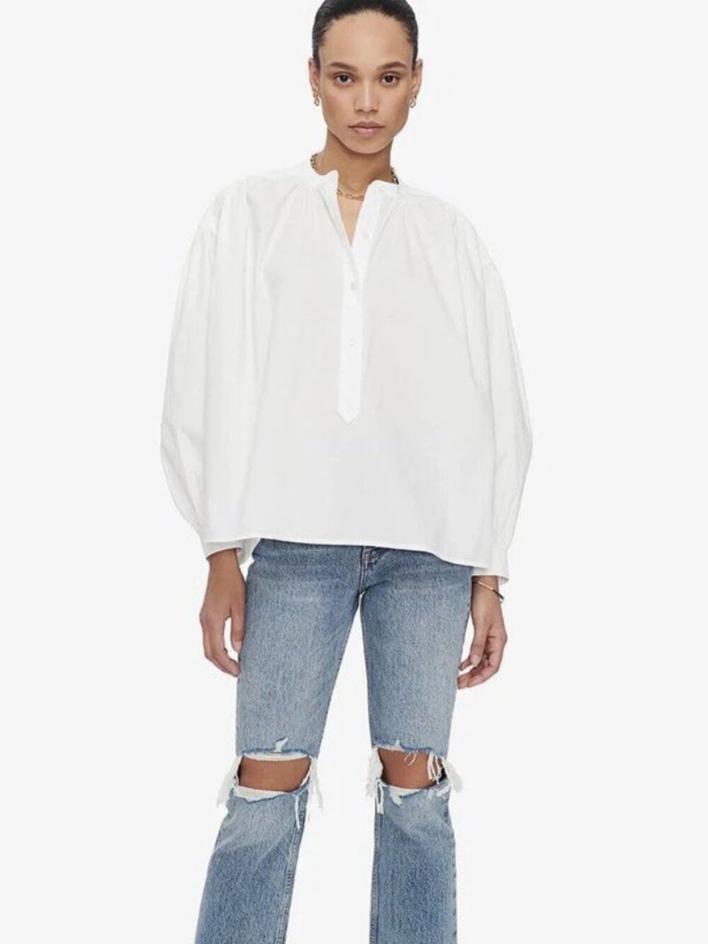 ANINE BING Eden Shirt White Size M
